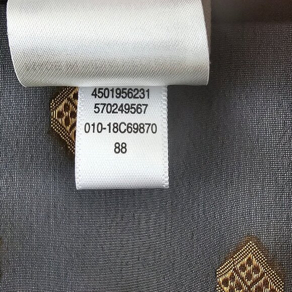 Chico's Button Up Blouse Black Gold Sheer 3/XL Lightweight Peplum Pleated Back - Picture 9 of 12